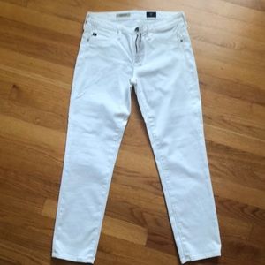 AG The Stilt Crop white jeans